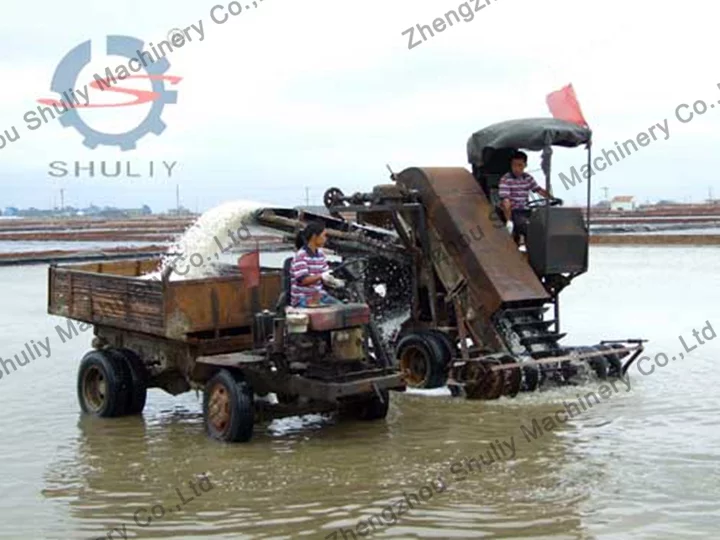 Salt Harvesting Equipment Sent To Italy 8 Salt harvester in work