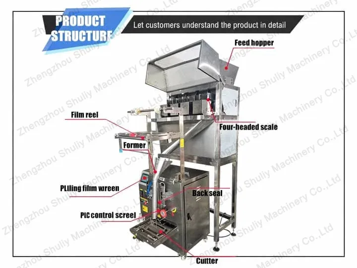Máquina de Embalagem de Sal 3 Estrutura da máquina de embalagem de saco de sal